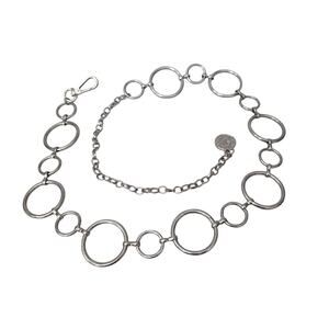 Steve Madden Metallic Chain Hip Belt Silver Toned Circle Statement Boho